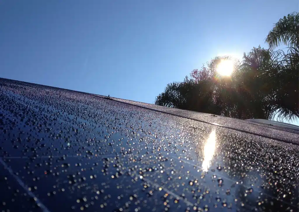panneau solaire pluie